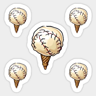 Baseball Ball Ice Cream Pack Sticker